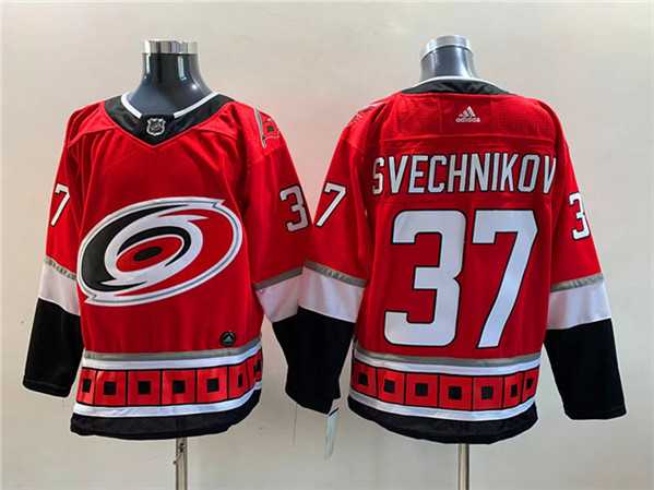 Men%27s Carolina Hurricanes #37 Andrei Svechnikov Red NEW Stitched Jersey->chicago blackhawks->NHL Jersey